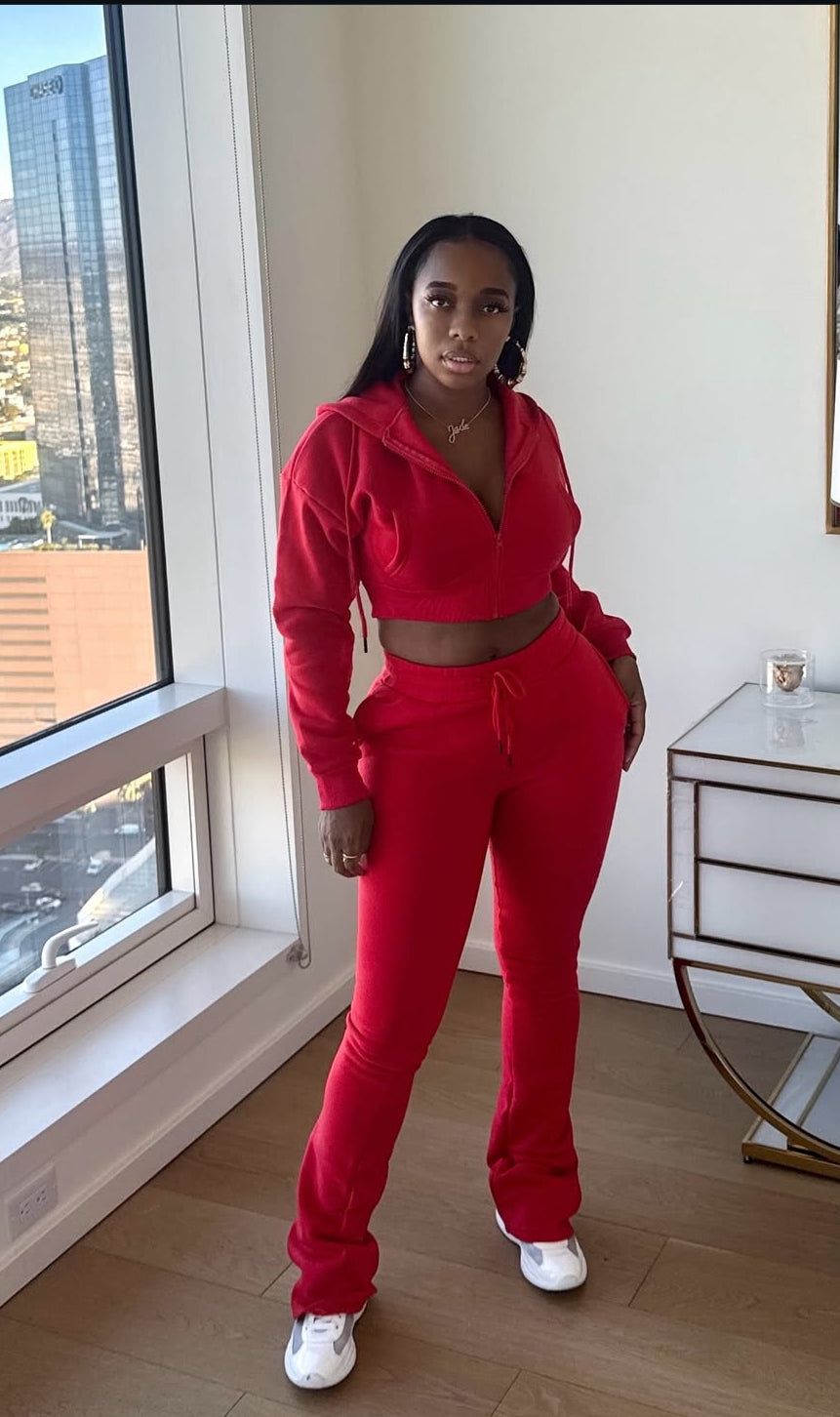 Stacked sweatsuits